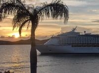 Cruise Ship & Palm Tree